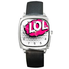 Lol-acronym-laugh-out-loud-laughing Square Metal Watch by 99art