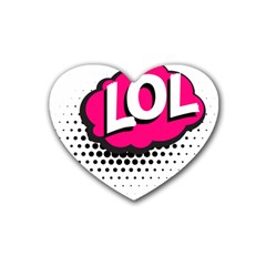 Lol-acronym-laugh-out-loud-laughing Rubber Heart Coaster (4 Pack) by 99art