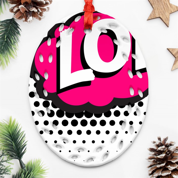 Lol-acronym-laugh-out-loud-laughing Ornament (Oval Filigree)