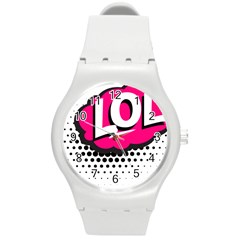 Lol-acronym-laugh-out-loud-laughing Round Plastic Sport Watch (M)