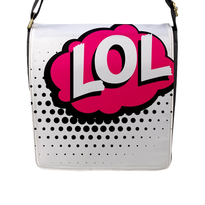 Lol-acronym-laugh-out-loud-laughing Flap Closure Messenger Bag (L)