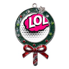 Lol-acronym-laugh-out-loud-laughing Metal X mas Lollipop With Crystal Ornament by 99art