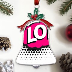 Lol-acronym-laugh-out-loud-laughing Metal Holly Leaf Bell Ornament