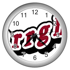 Comic-text-frustration-bother Wall Clock (silver) by 99art