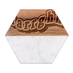 Comic-text-frustration-bother Marble Wood Coaster (hexagon) 