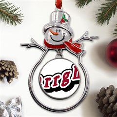 Comic-text-frustration-bother Metal Snowman Ornament