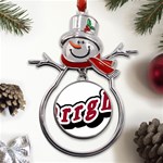 Comic-text-frustration-bother Metal Snowman Ornament Front