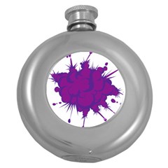 Explosion-firecracker-pyrotechnics Round Hip Flask (5 Oz) by 99art