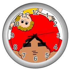 Comic-characters-grandfather Wall Clock (silver)