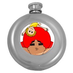 Comic-characters-grandfather Round Hip Flask (5 Oz) by 99art