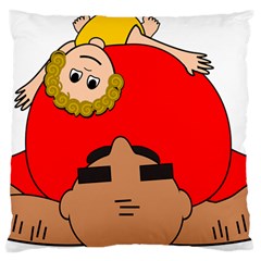 Comic-characters-grandfather Large Premium Plush Fleece Cushion Case (one Side) by 99art