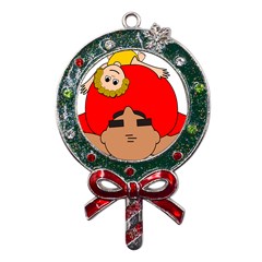 Comic-characters-grandfather Metal X mas Lollipop With Crystal Ornament by 99art