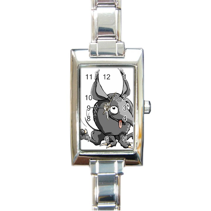 Animal-armadillo-armored-ball- Rectangle Italian Charm Watch