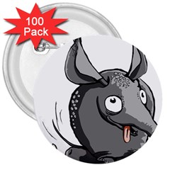 Animal-armadillo-armored-ball- 3  Buttons (100 Pack)  by 99art