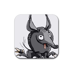 Animal-armadillo-armored-ball- Rubber Coaster (square)