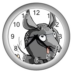 Animal-armadillo-armored-ball- Wall Clock (silver) by 99art