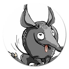 Animal-armadillo-armored-ball- Magnet 5  (round)