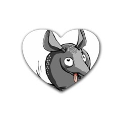 Animal-armadillo-armored-ball- Rubber Coaster (heart) by 99art