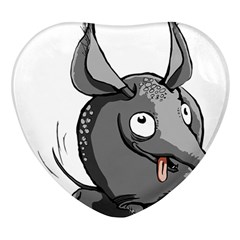 Animal-armadillo-armored-ball- Heart Glass Fridge Magnet (4 Pack) by 99art