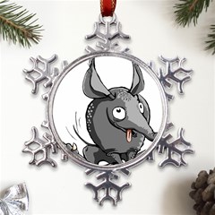 Animal-armadillo-armored-ball- Metal Large Snowflake Ornament