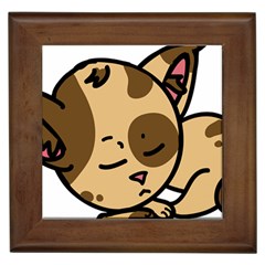 Cat-cartoon-pet-kitten-character Framed Tile