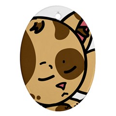 Cat-cartoon-pet-kitten-character Ornament (oval) by 99art