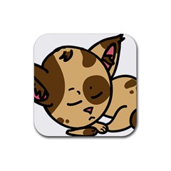 Cat-cartoon-pet-kitten-character Rubber Coaster (square) by 99art