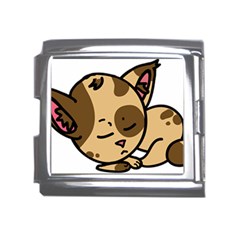 Cat-cartoon-pet-kitten-character Mega Link Italian Charm (18mm) by 99art