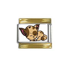 Cat-cartoon-pet-kitten-character Gold Trim Italian Charm (9mm)