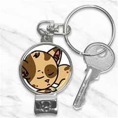 Cat-cartoon-pet-kitten-character Nail Clippers Key Chain