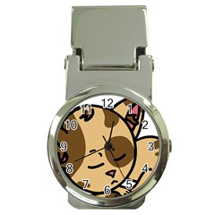 Cat-cartoon-pet-kitten-character Money Clip Watches by 99art