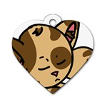 Cat-cartoon-pet-kitten-character Dog Tag Heart (One Side) Front