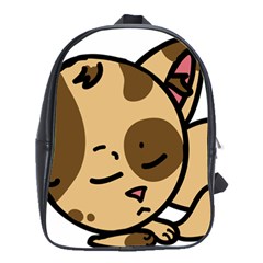 Cat-cartoon-pet-kitten-character School Bag (Large)