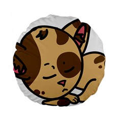 Cat-cartoon-pet-kitten-character Standard 15  Premium Flano Round Cushions by 99art