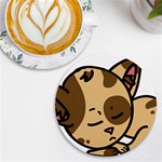 Cat-cartoon-pet-kitten-character UV Print Round Tile Coaster Front