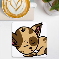 Cat-cartoon-pet-kitten-character Uv Print Square Tile Coaster  by 99art