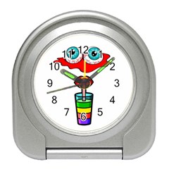 Animation-eyes-cartoon-cute-comic Travel Alarm Clock by 99art