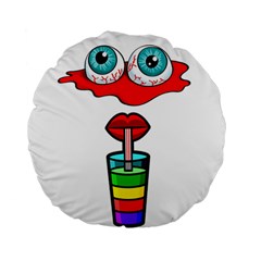 Animation-eyes-cartoon-cute-comic Standard 15  Premium Round Cushions by 99art