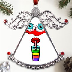 Animation-eyes-cartoon-cute-comic Metal Angel With Crystal Ornament by 99art