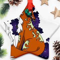 Fuchs-comic-music-wild-animal-cute Ornament (star) by 99art