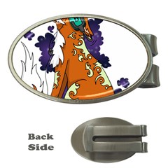 Fuchs-comic-music-wild-animal-cute Money Clips (oval)  by 99art