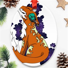 Fuchs-comic-music-wild-animal-cute Oval Ornament (two Sides) by 99art