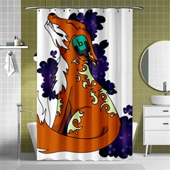 Fuchs-comic-music-wild-animal-cute Shower Curtain 48  X 72  (small)  by 99art