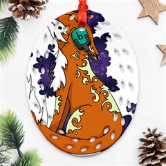 Fuchs-comic-music-wild-animal-cute Oval Filigree Ornament (two Sides) by 99art