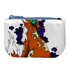 Fuchs-comic-music-wild-animal-cute Large Coin Purse by 99art