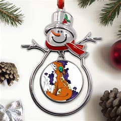 Fuchs-comic-music-wild-animal-cute Metal Snowman Ornament