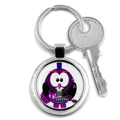 Bird-music-animation-animal Key Chain (round) by 99art