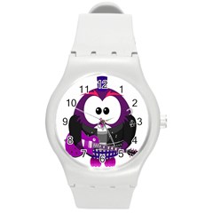 Bird-music-animation-animal Round Plastic Sport Watch (m) by 99art