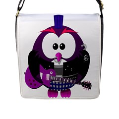 Bird-music-animation-animal Flap Closure Messenger Bag (l) by 99art