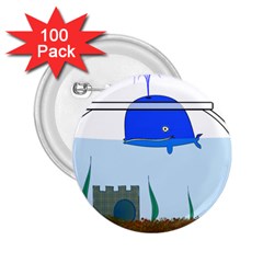 Wal-fish-small-world-lake-sea 2 25  Buttons (100 Pack)  by 99art